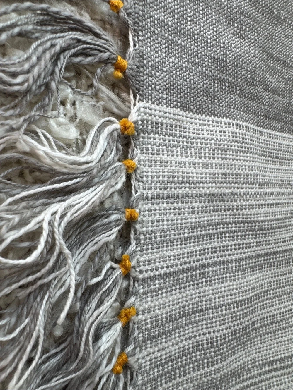 Carol & Frank NWT Set of 2 Placemats 100% Cotton Yellow and Grey
